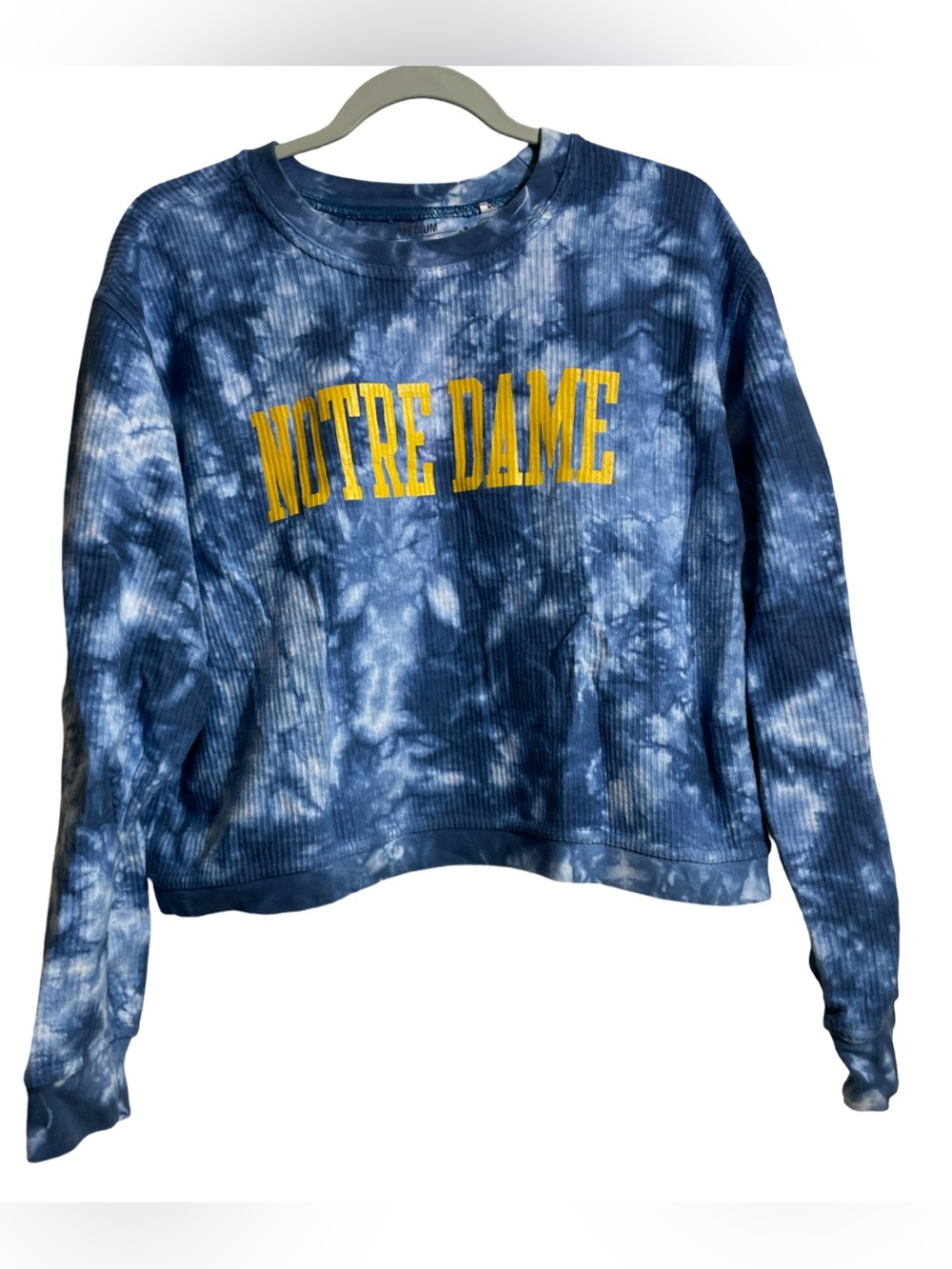Notre Dame Blue Tie-Dye Cropped Top